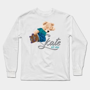 BEAR SKATE ALL DAY Long Sleeve T-Shirt